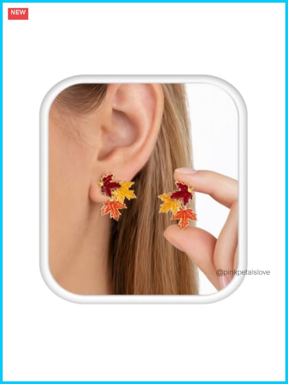 Maple Leaf Stud Earrings Fall Thanksgiving Jewelry Gift for Women Her